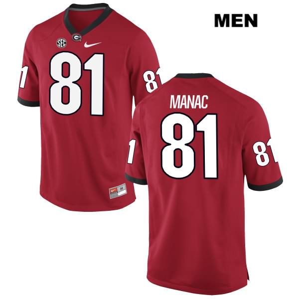 Georgia Bulldogs Men's Chauncey Manac #81 NCAA Authentic Red Nike Stitched College Football Jersey ZBZ4056PZ